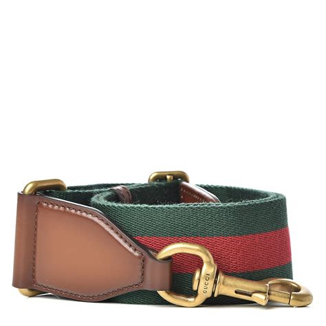 gucci canvas web shoulder strap green red|Gucci canvas shoulder strap.